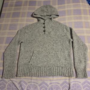 Vtg Polo Ralph Lauren Sweater Mens Alpaca Wool Knit Pullover Hoodie Large Hood